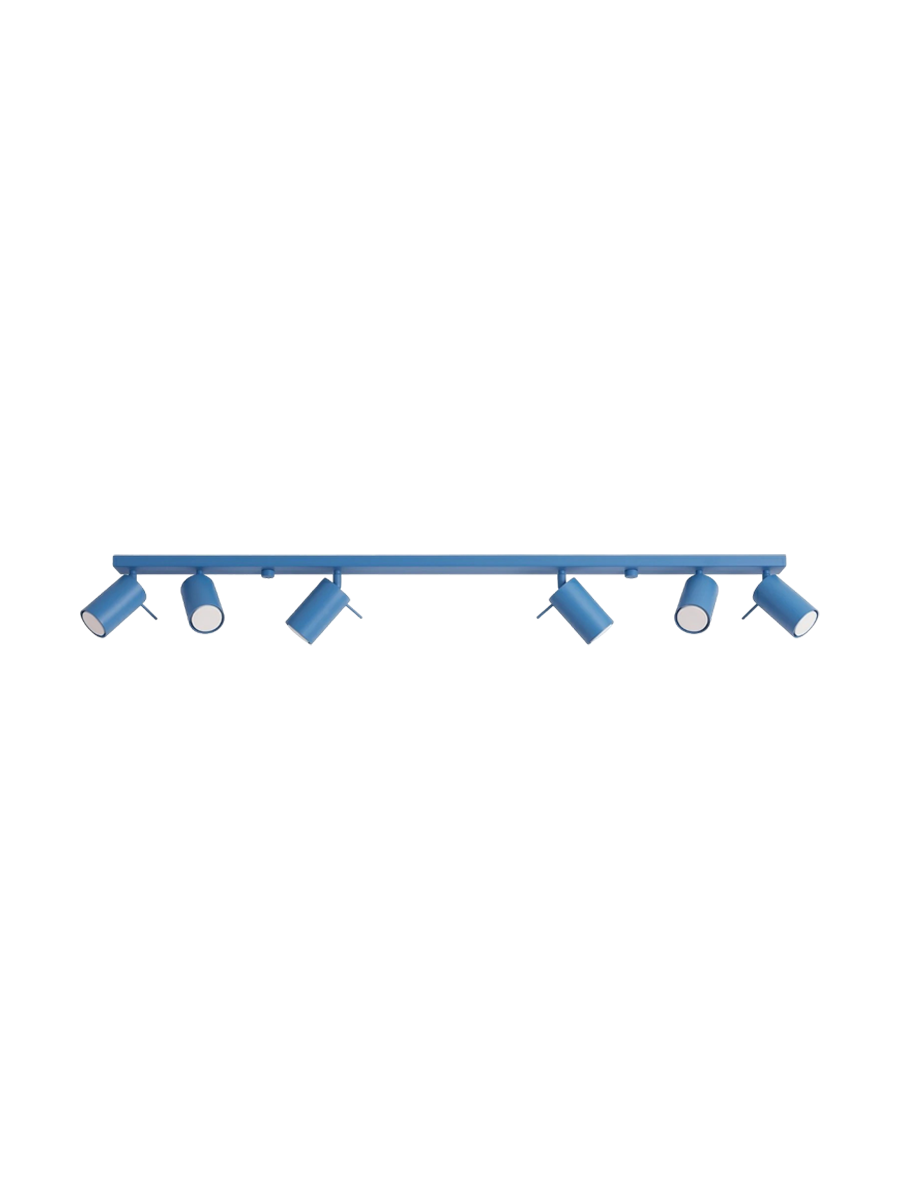 
Design Deckenlampe „Ring“ 6-Flammig (linear) - Hellblau