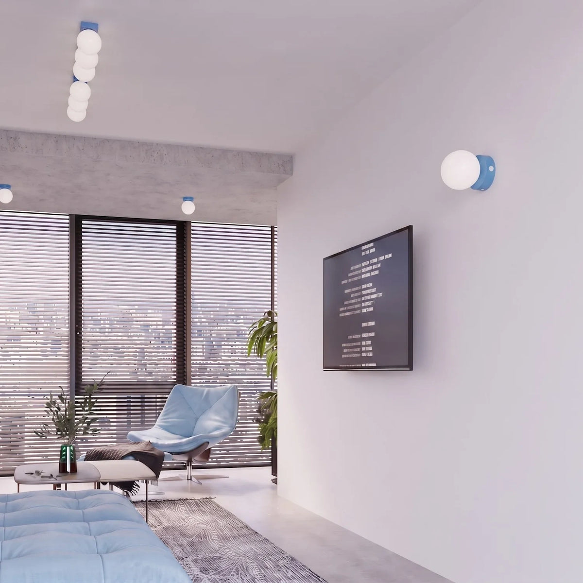 
Design Wandlampe „Yoli“ - Hellblau