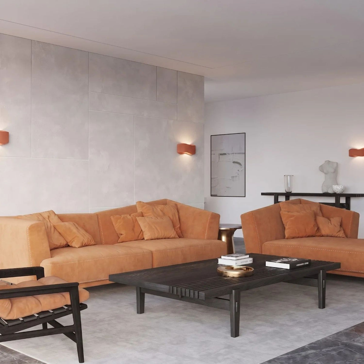 
Design Wandlampe „Tila“ 30 - Ockerrot