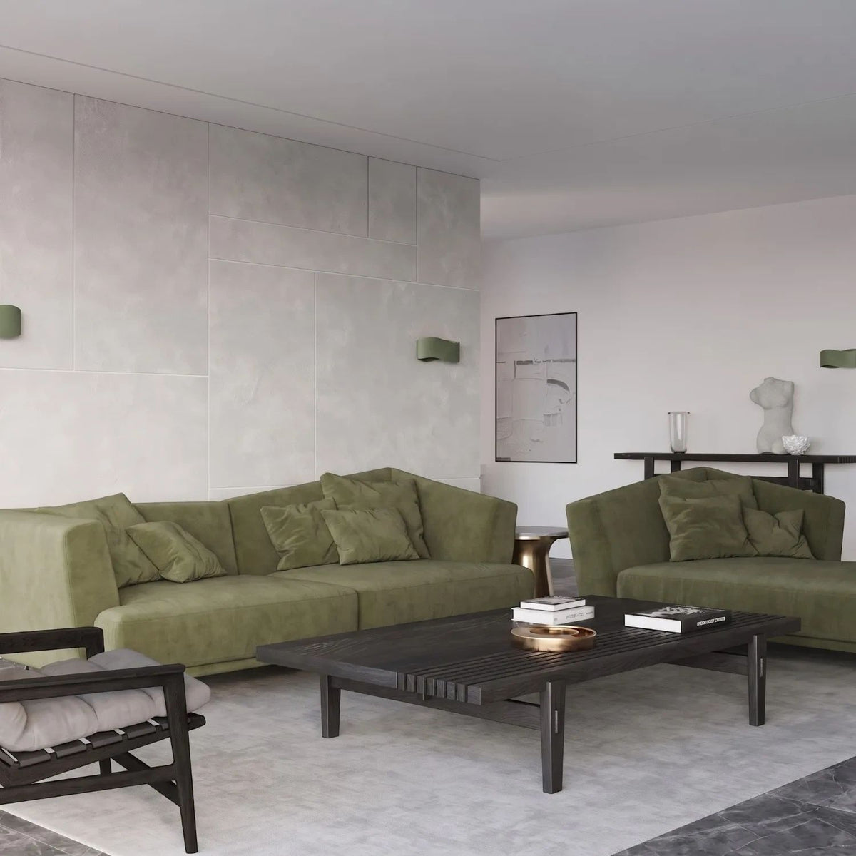 
Design Wandlampe „Tila“ 30 - Olivgrün