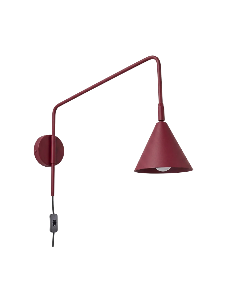
Lampada da parete di design «Nox» - Rosso bordeaux
