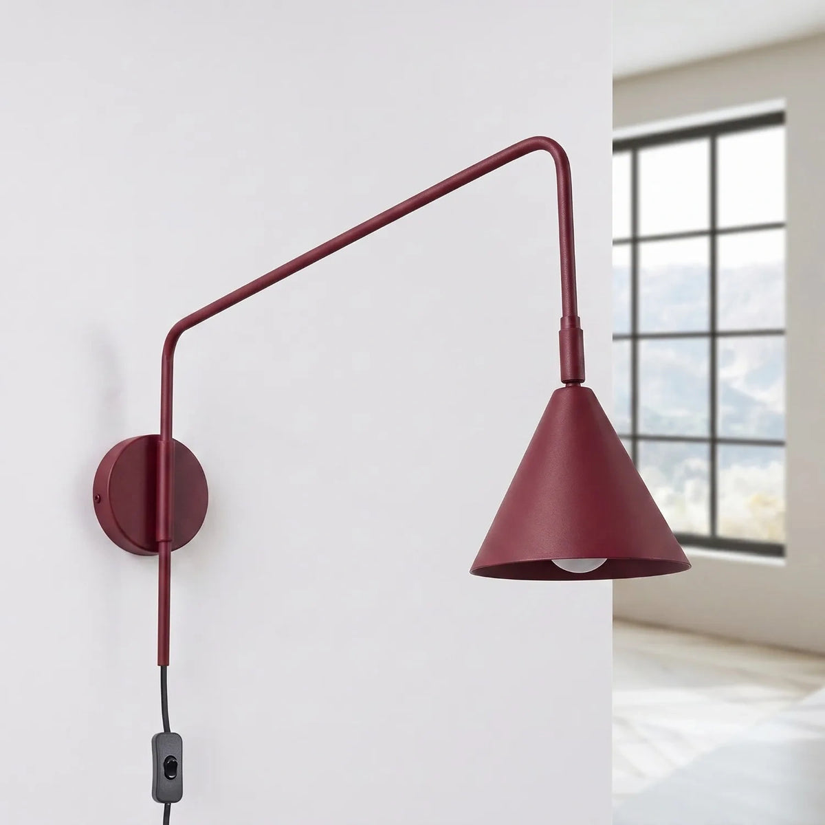 
Lampada da parete di design «Nox» - Rosso bordeaux