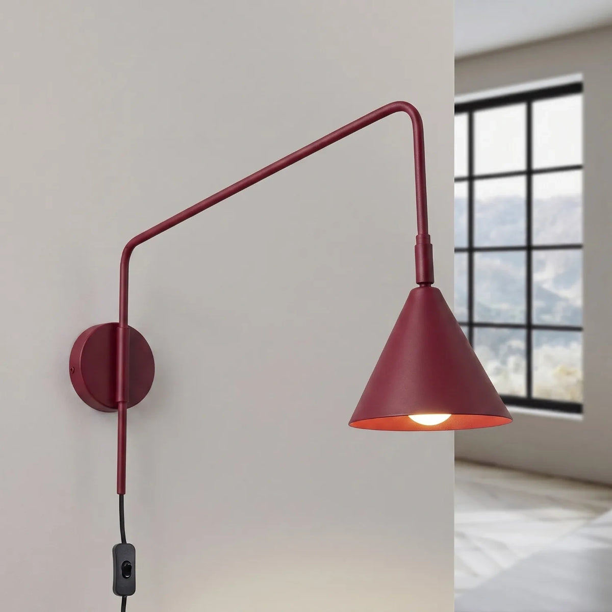 
Lampada da parete di design «Nox» - Rosso bordeaux