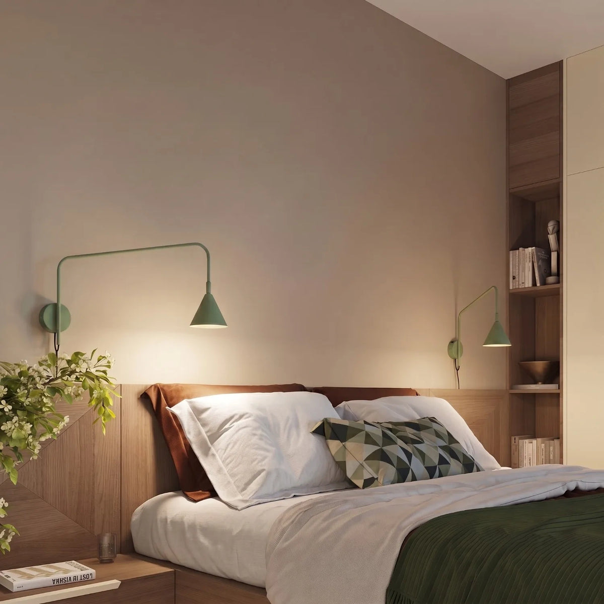 
Lampada da parete di design «Nox» - Verde salvia