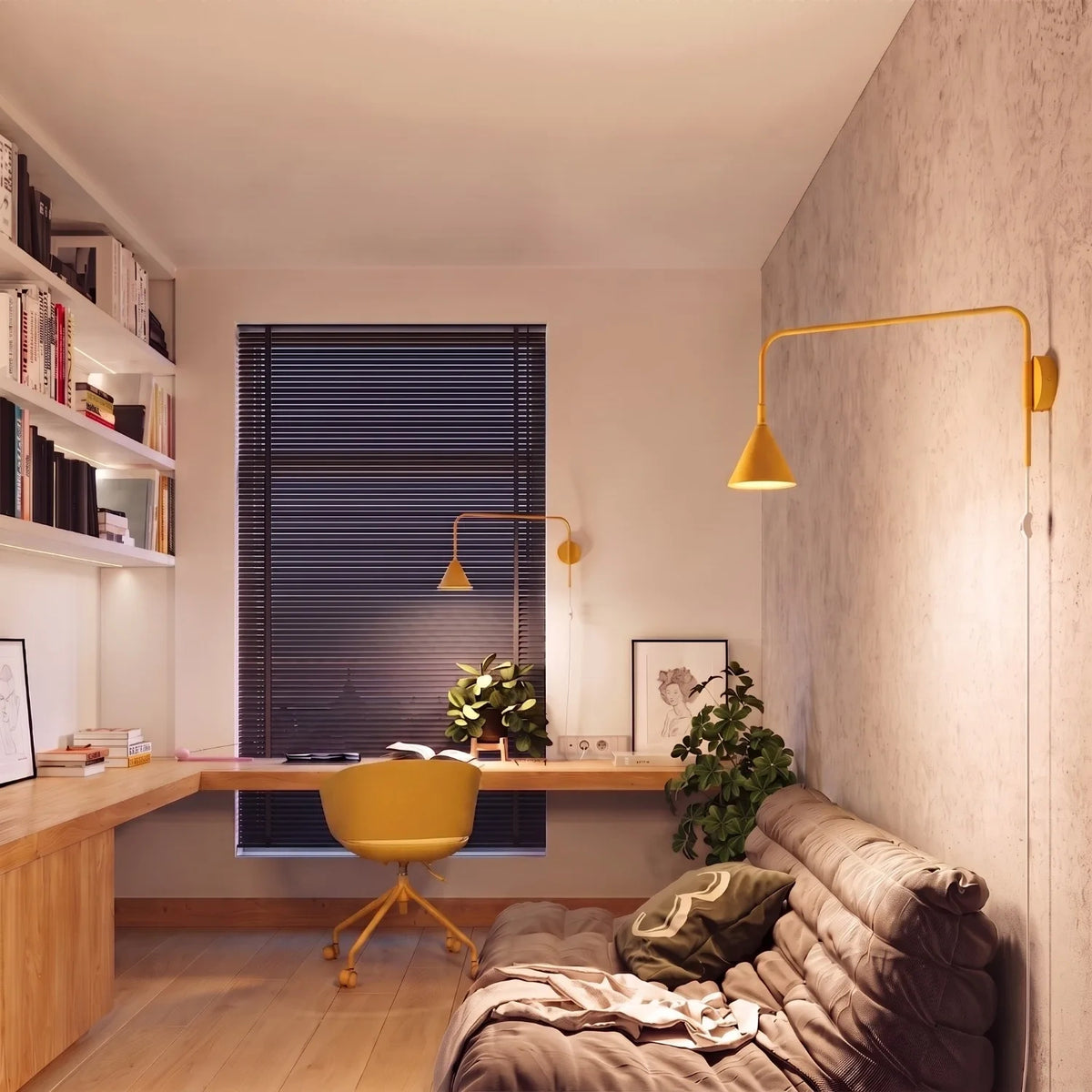 
Lampada da parete di design «Nox» - Giallo