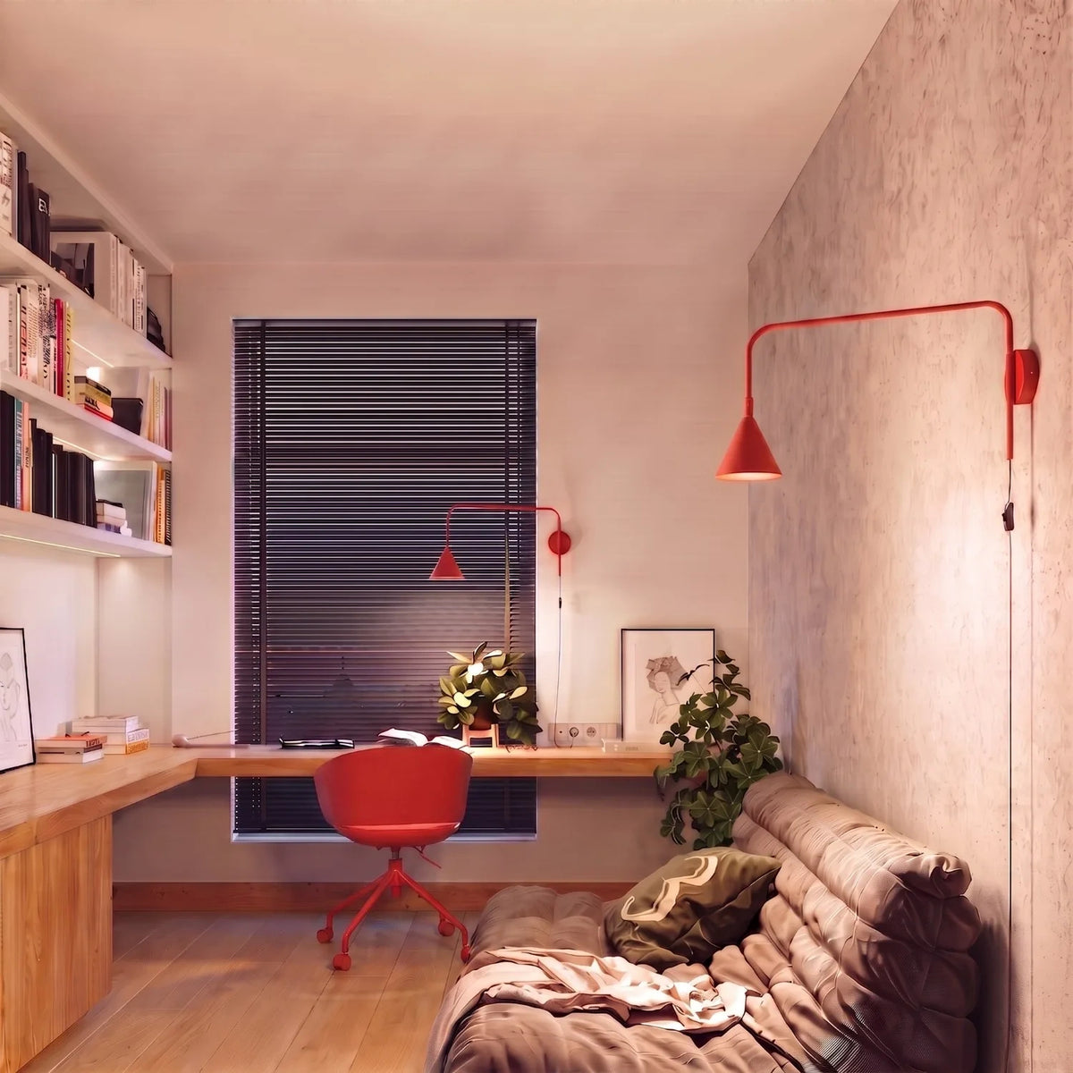 
Lampada da parete di design «Nox» - Rosso