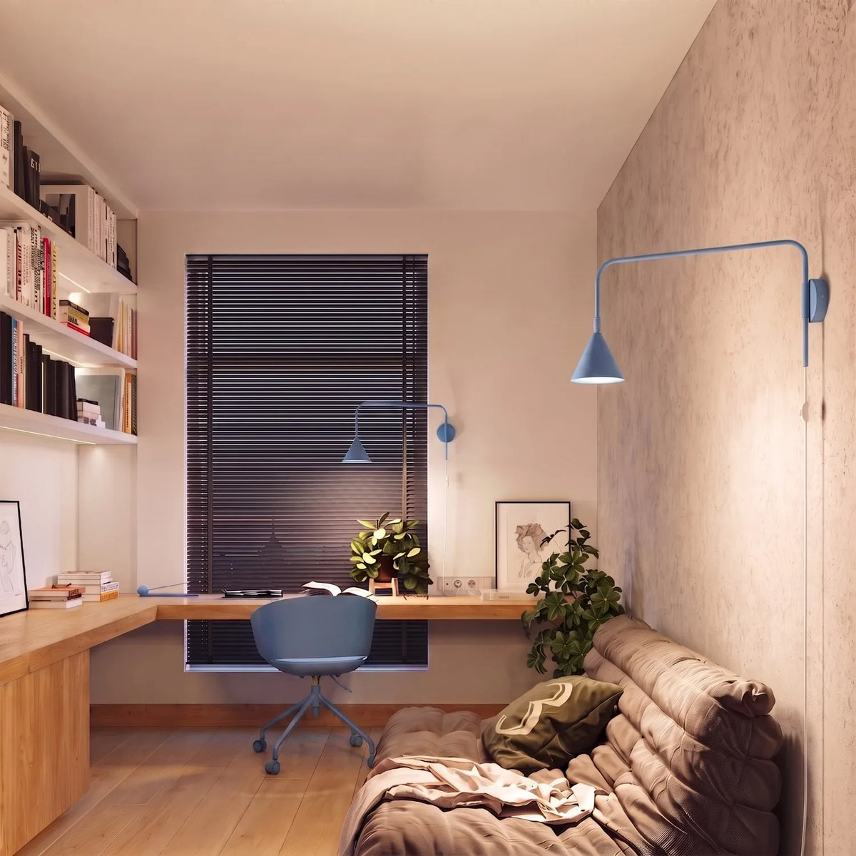 
Design Wandlampe „Nox“ - Hellblau
