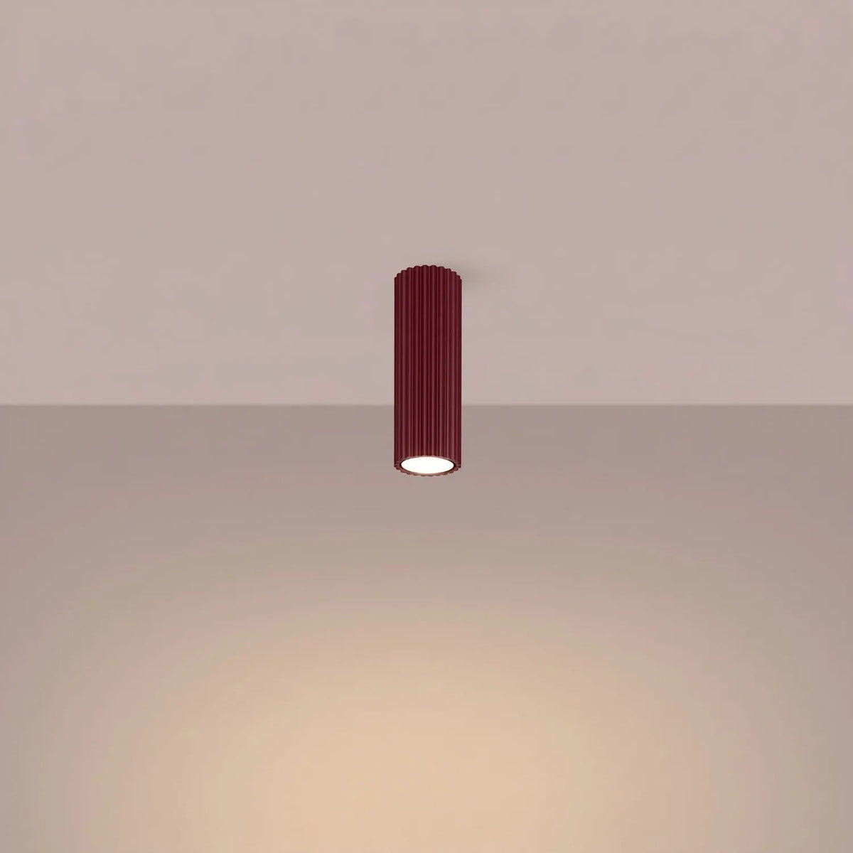 
Design Deckenlampe „Karbon“ - Burgundrot / Ø 6.5 x 20 cm