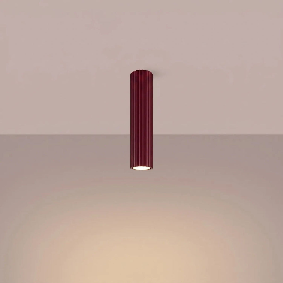 
Design Deckenlampe „Karbon“ - Burgundrot / Ø 6.5 x 40 cm