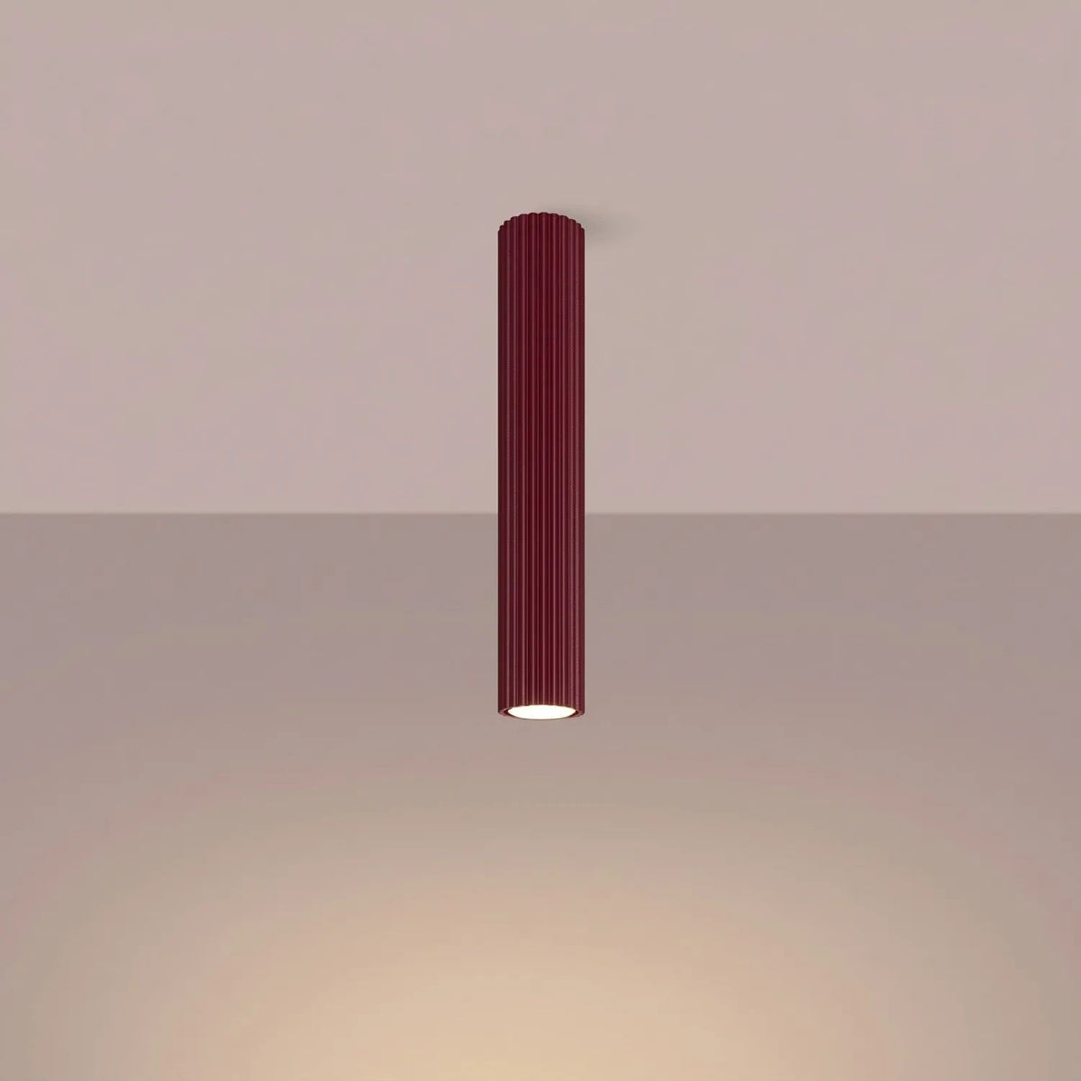 
Design Deckenlampe „Karbon“ - Burgundrot / Ø 6.5 x 60 cm