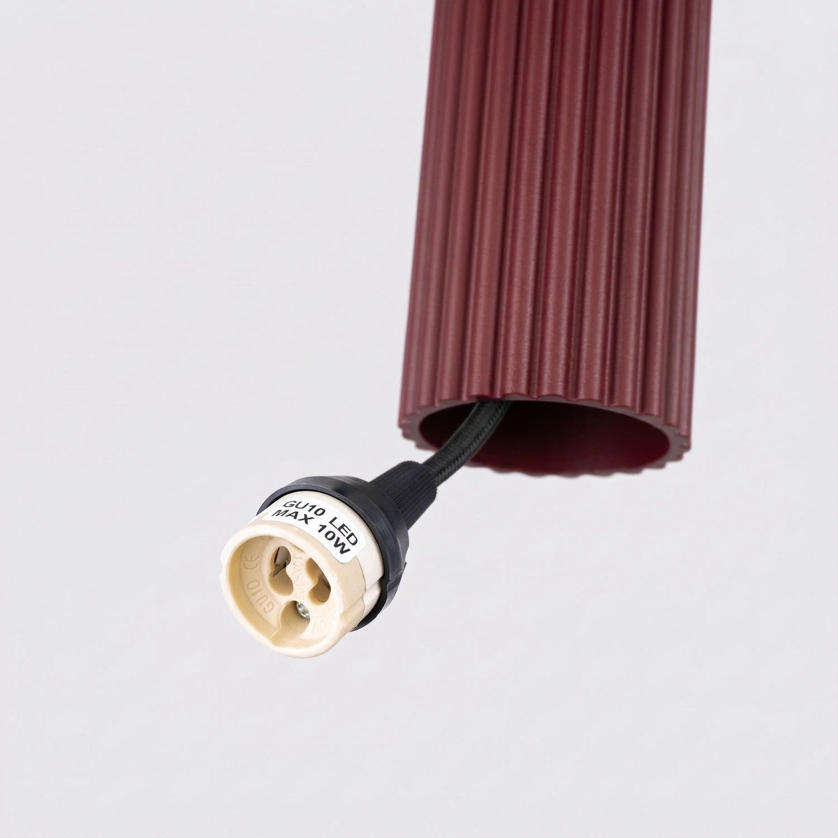 
Design Pendellampe „Karbon“ 1-flammig - Burgundrot