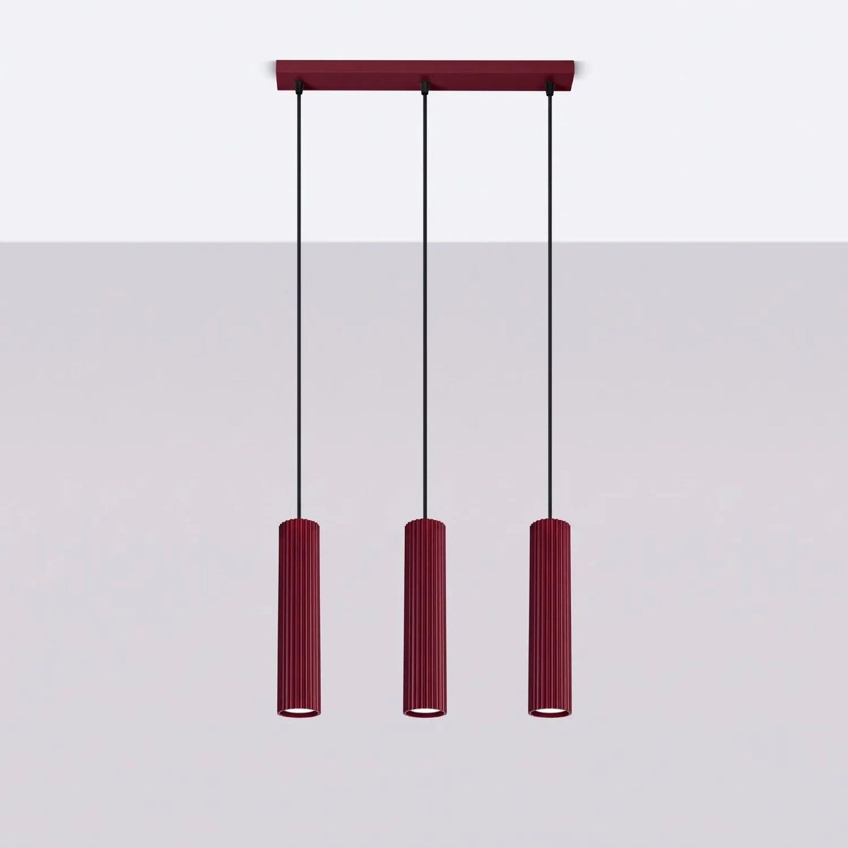 
Suspension design « Karbon » 3 lumières (linéaire) - Bordeaux