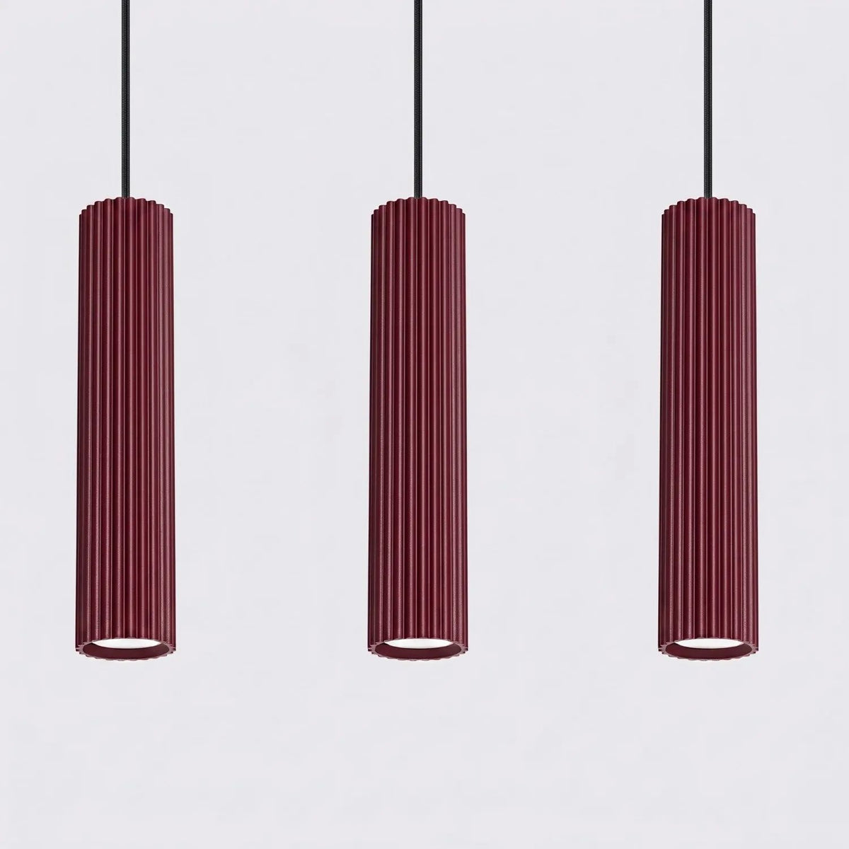 
Suspension design « Karbon » 3 lumières (linéaire) - Bordeaux