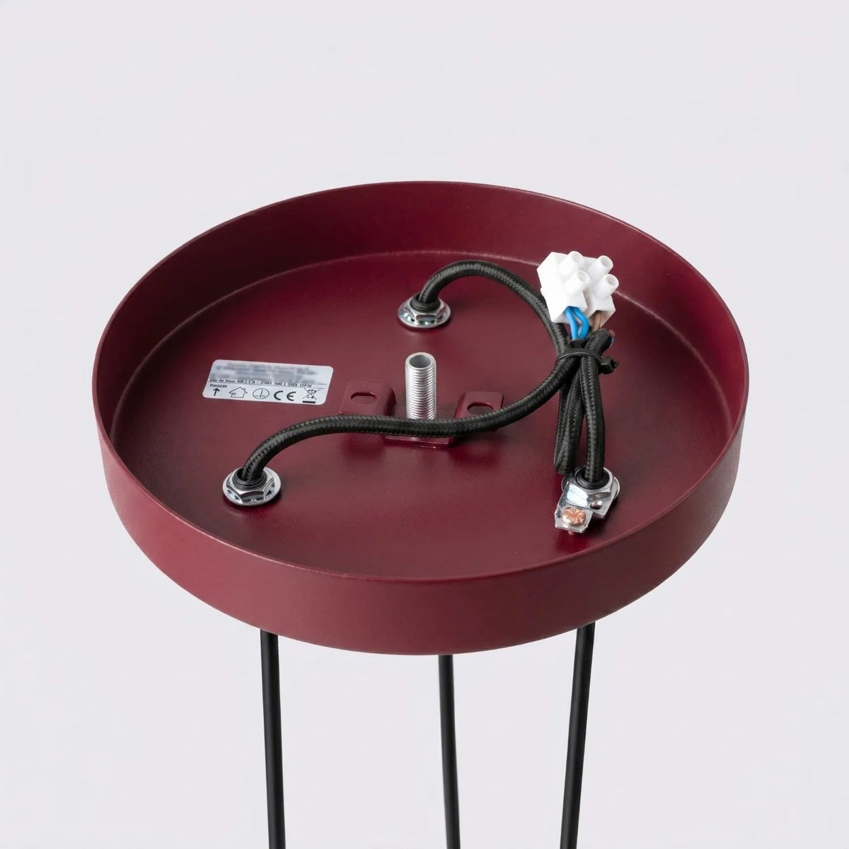 
Design Pendellampe „Karbon“ 3-flammig - Burgundrot