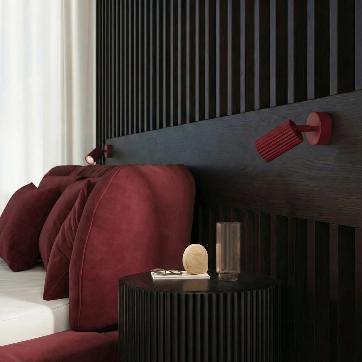 
Design Wandlampe „Karbon II“ - Burgundrot