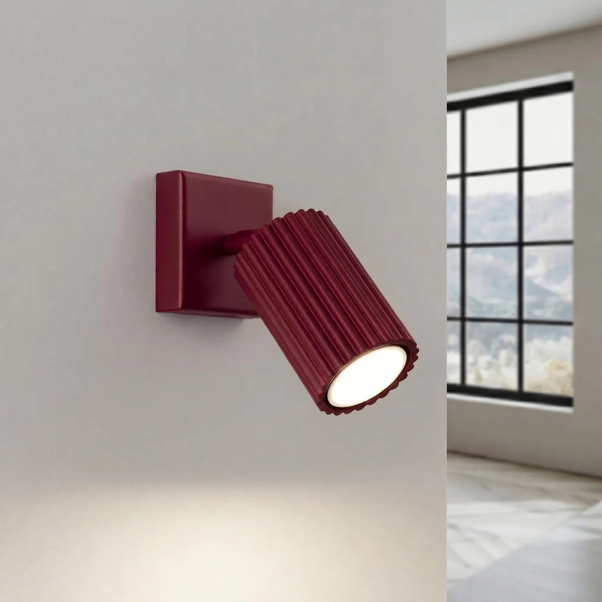 
Design Wandlampe „Karbon II“ - Burgundrot