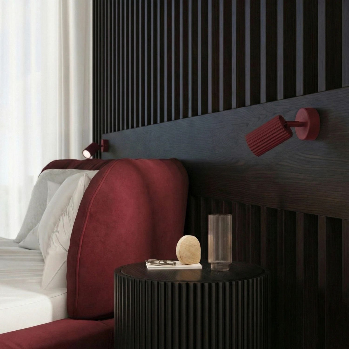 
Design Deckenlampe „Karbon II“ 3-flammig - Burgundrot