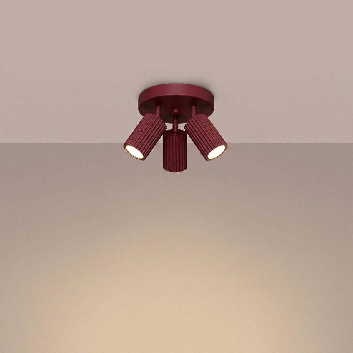
Design Deckenlampe „Karbon II“ 3-flammig - Burgundrot