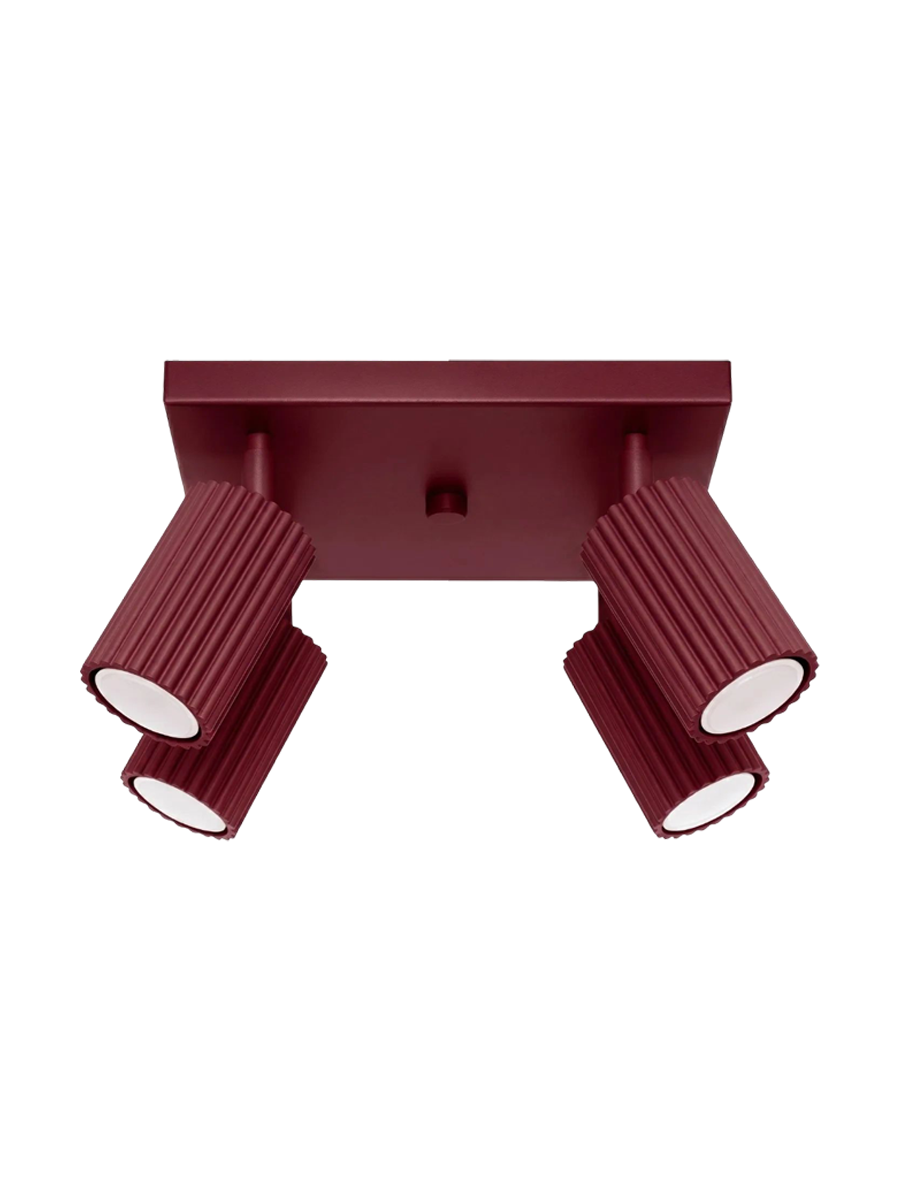 
Design Deckenlampe „Karbon II“ 4-flammig - Burgundrot