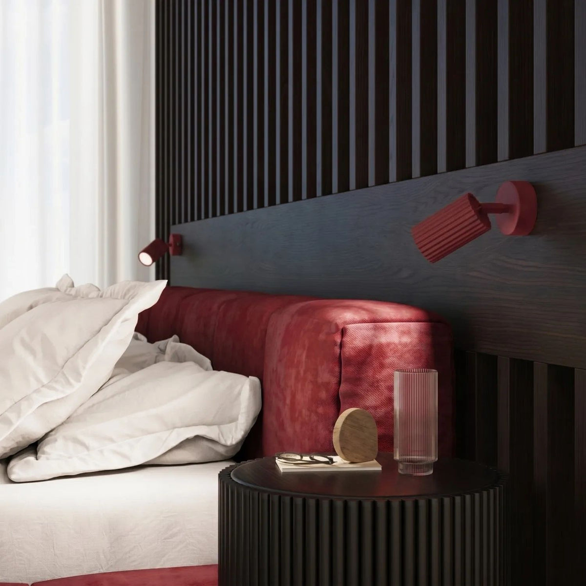 
Design Deckenlampe „Karbon II“ 4-flammig - Burgundrot