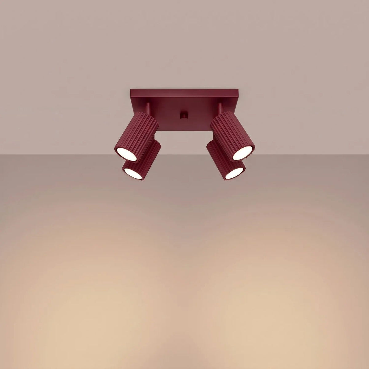 
Design Deckenlampe „Karbon II“ 4-flammig - Burgundrot