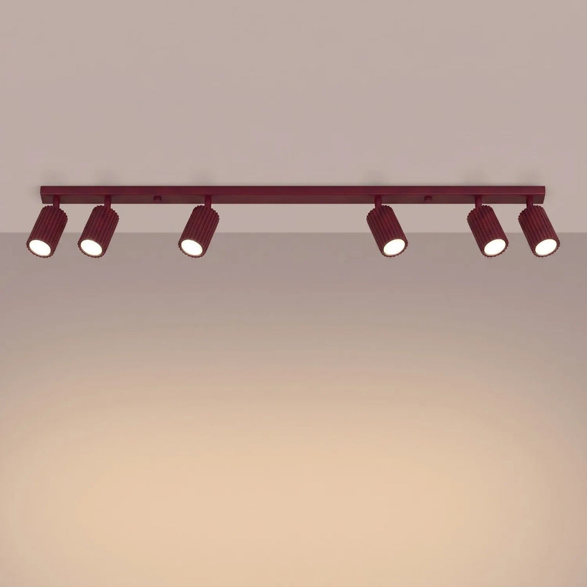 
Design Deckenlampe „Karbon“ 6-Flammig - Burgundrot