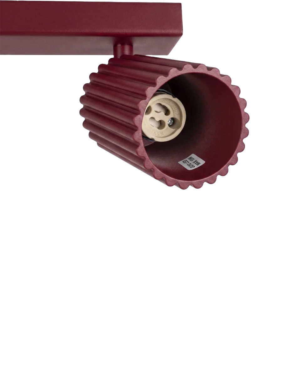
Design Deckenlampe „Karbon“ 6-Flammig - Burgundrot