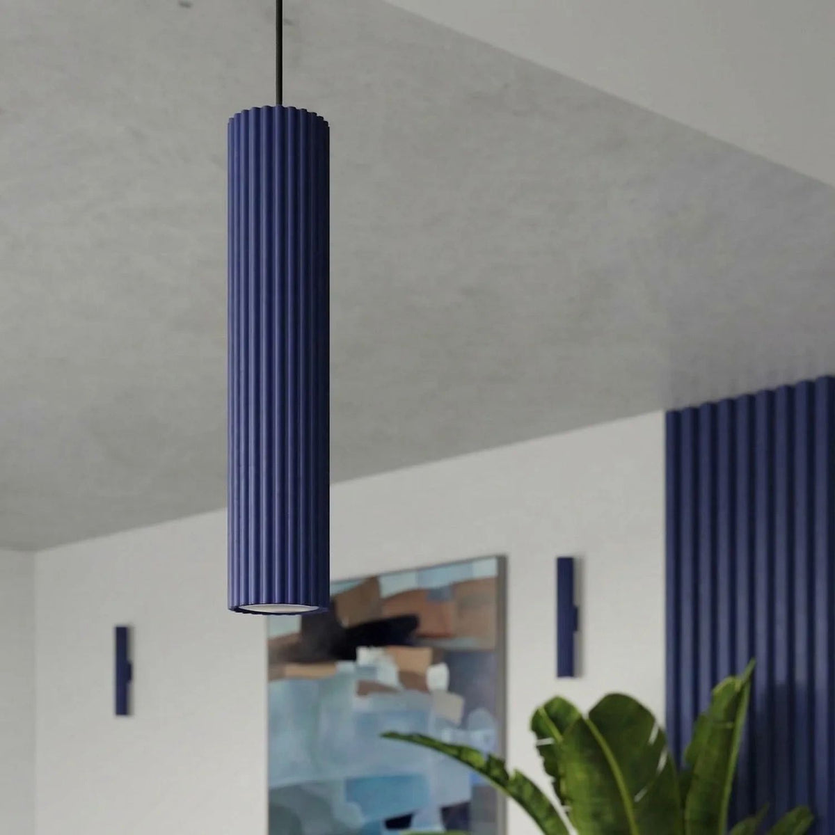 
Design Deckenlampe „Karbon“ - Ultramarine / Ø 6.5 x 30 cm