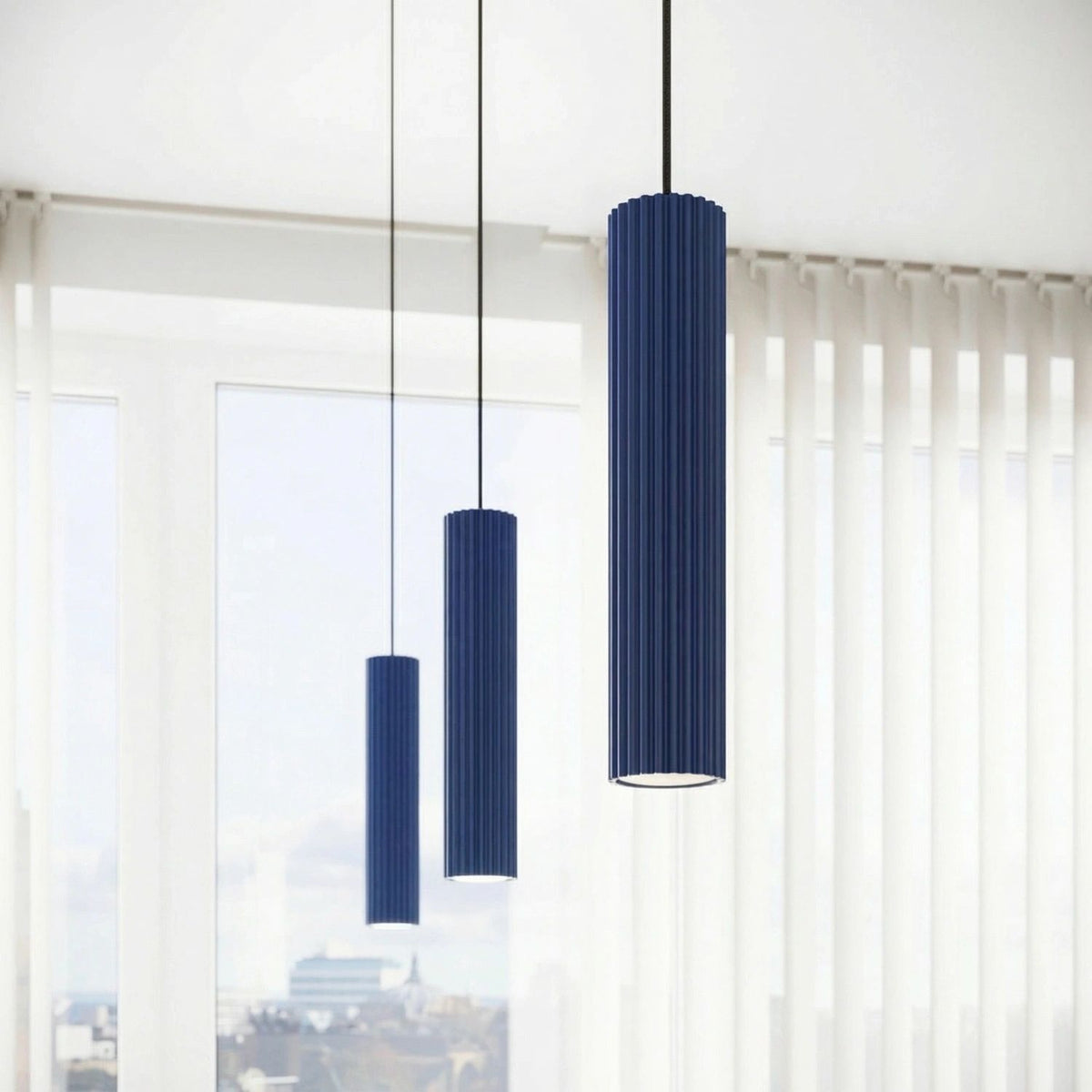
Design Pendellampe „Karbon“ 1-flammig - Ultramarine