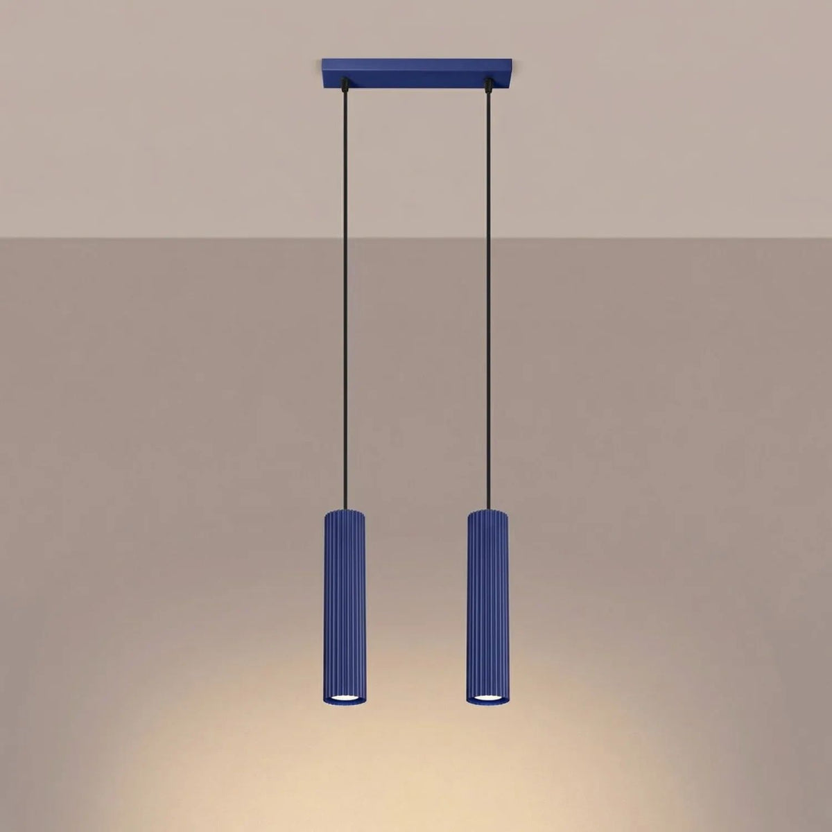 
Design Pendellampe „Karbon“ 2-flammig - Ultramarine