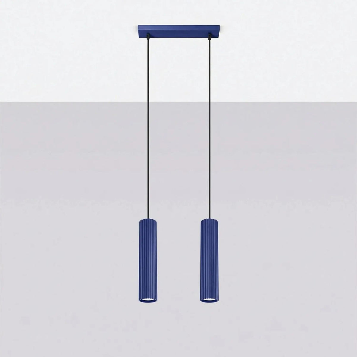 
Design Pendellampe „Karbon“ 2-flammig - Ultramarine