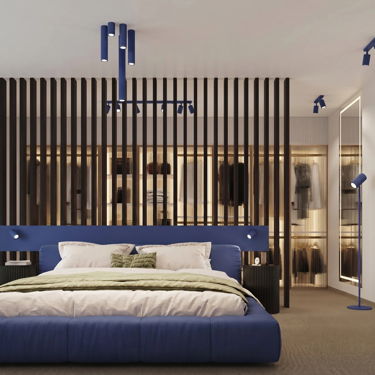 
Design Wandlampe „Karbon“ mit Schalter - Ultramarine