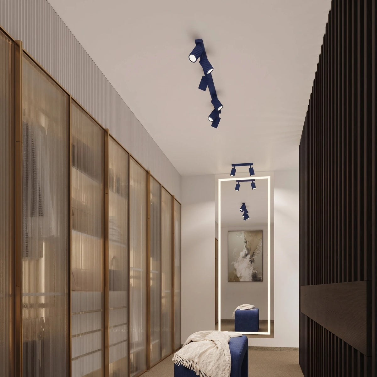 
Design Wandlampe „Karbon“ mit Schalter - Ultramarine