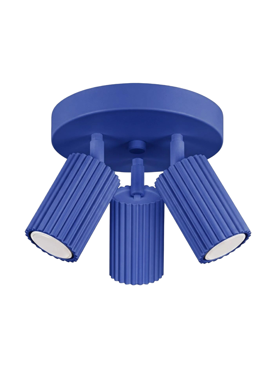 
Design Deckenlampe „Karbon II“ 3-flammig - Ultramarine