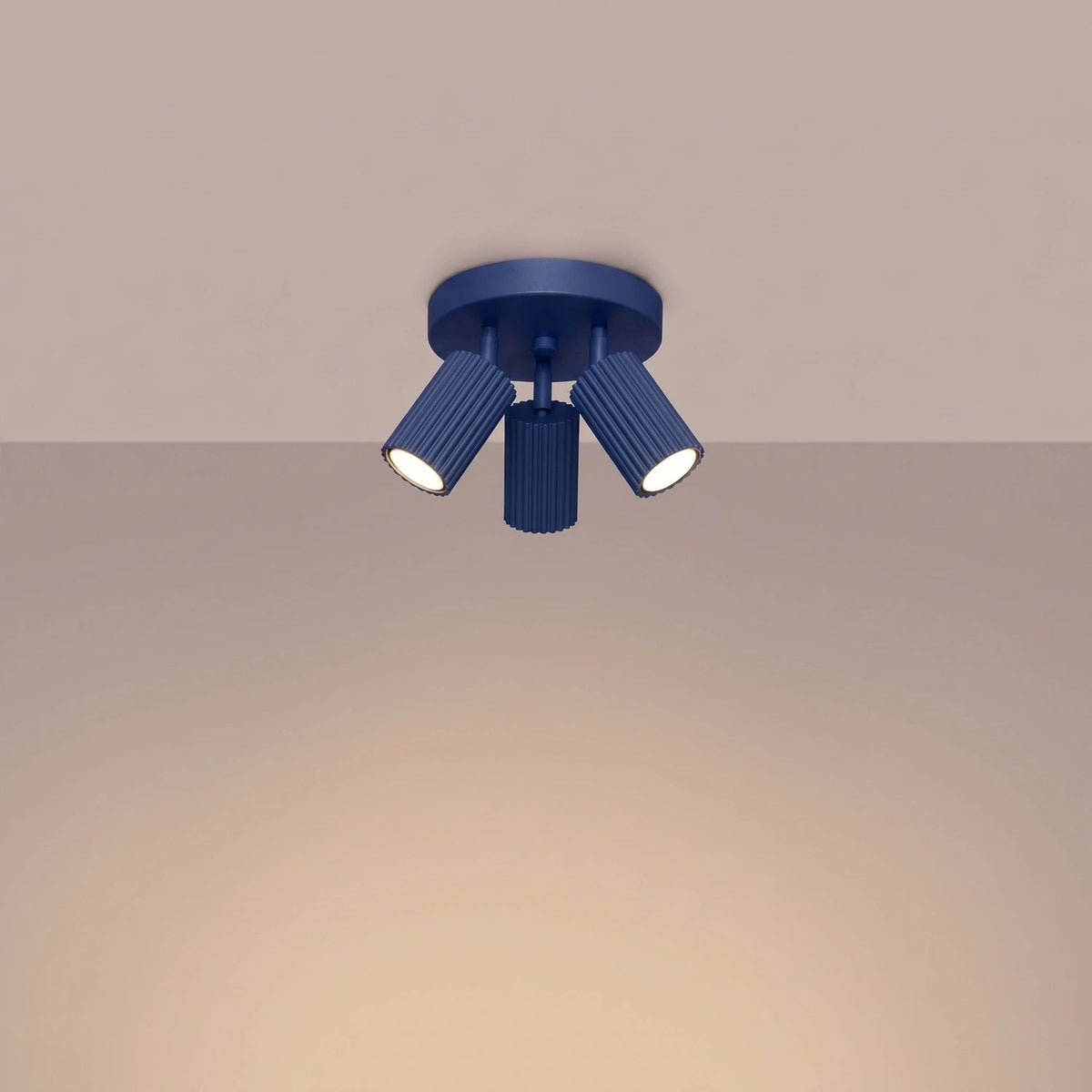 
Design Deckenlampe „Karbon II“ 3-flammig - Ultramarine