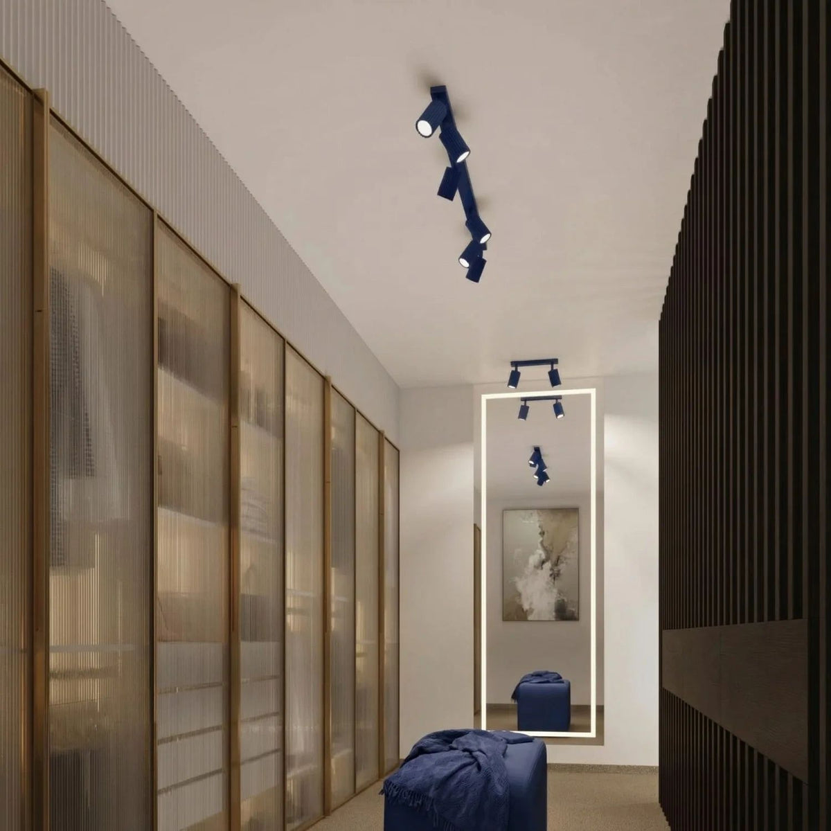 
Design Deckenlampe „Karbon II“ 4-flammig - Ultramarine