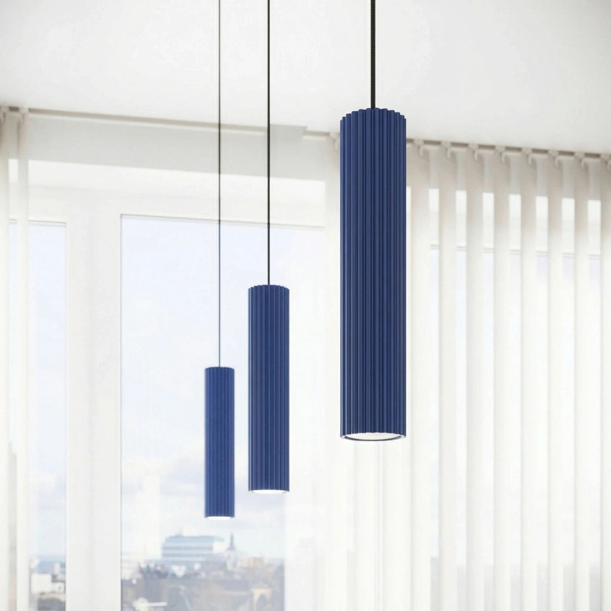 
Design Deckenlampe „Karbon“ 4-flammig - Ultramarine