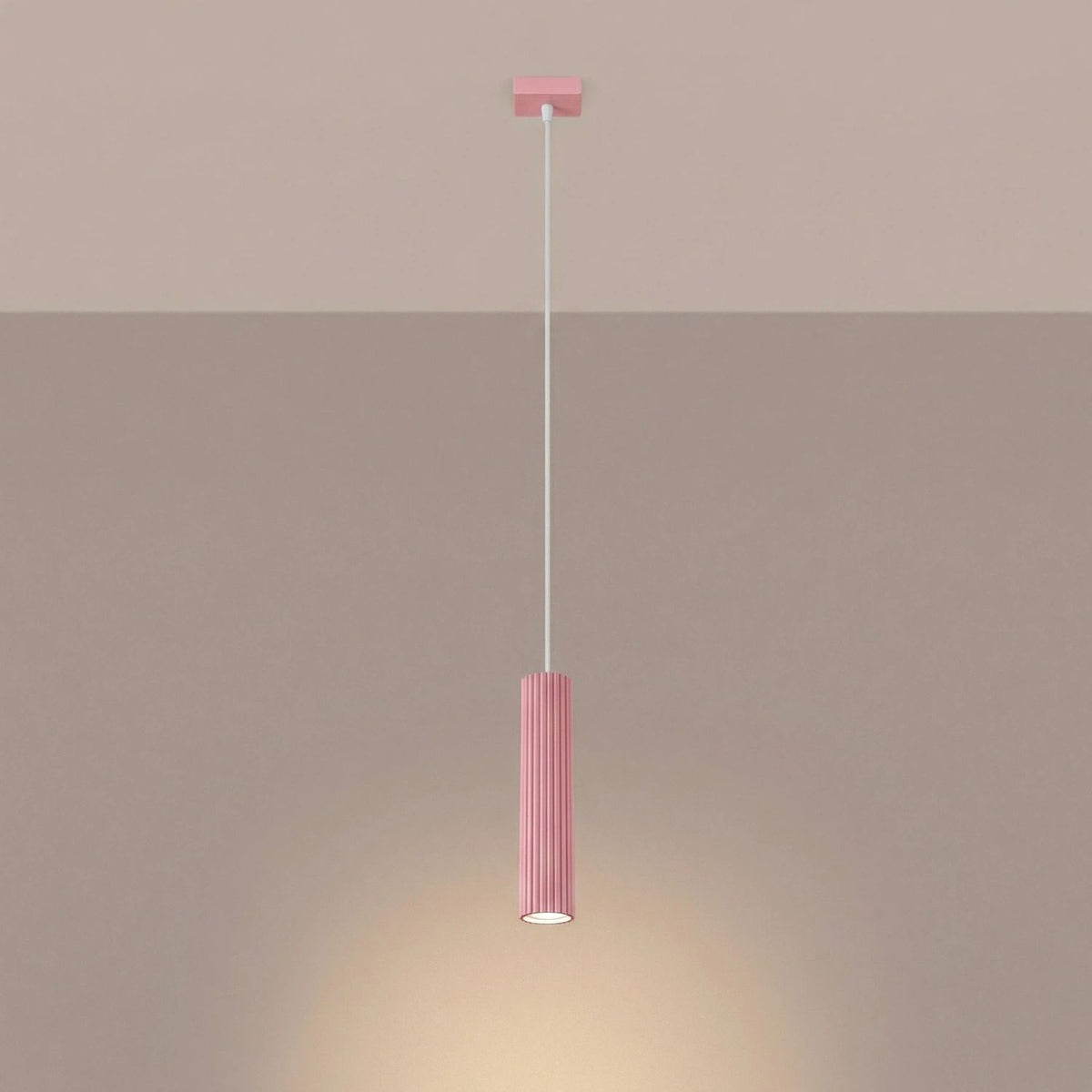 
Design Pendellampe „Karbon“ 1-flammig - Rosa