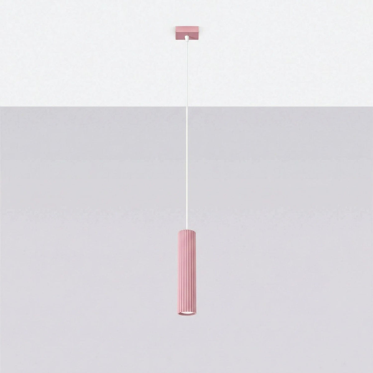 
Design Pendellampe „Karbon“ 1-flammig - Rosa