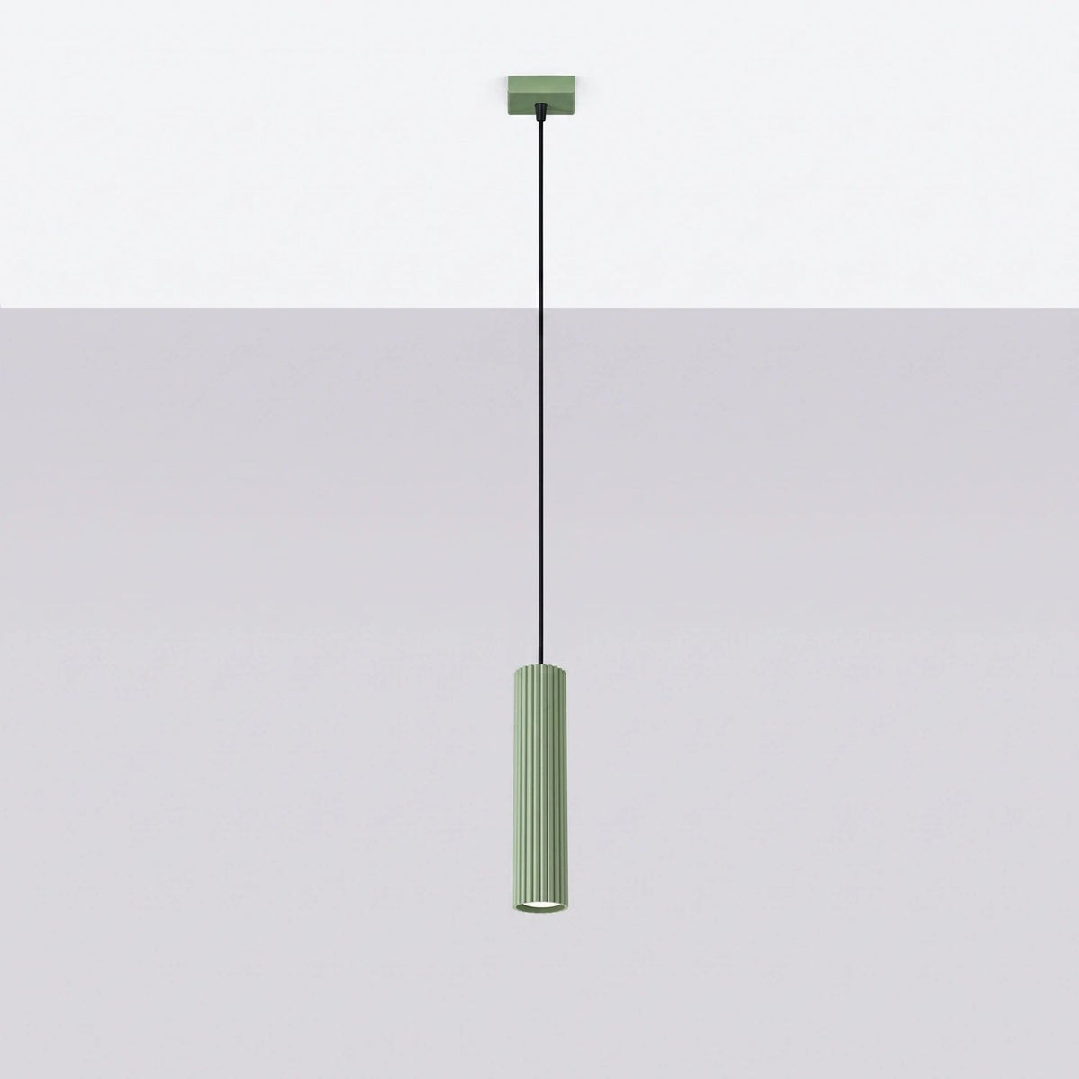 
Design Pendellampe „Karbon“ 1-flammig - Salbeigrün
