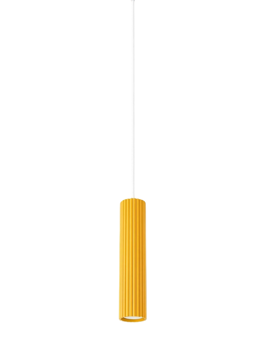 
Design Pendellampe „Karbon“ 1-flammig - Gelb