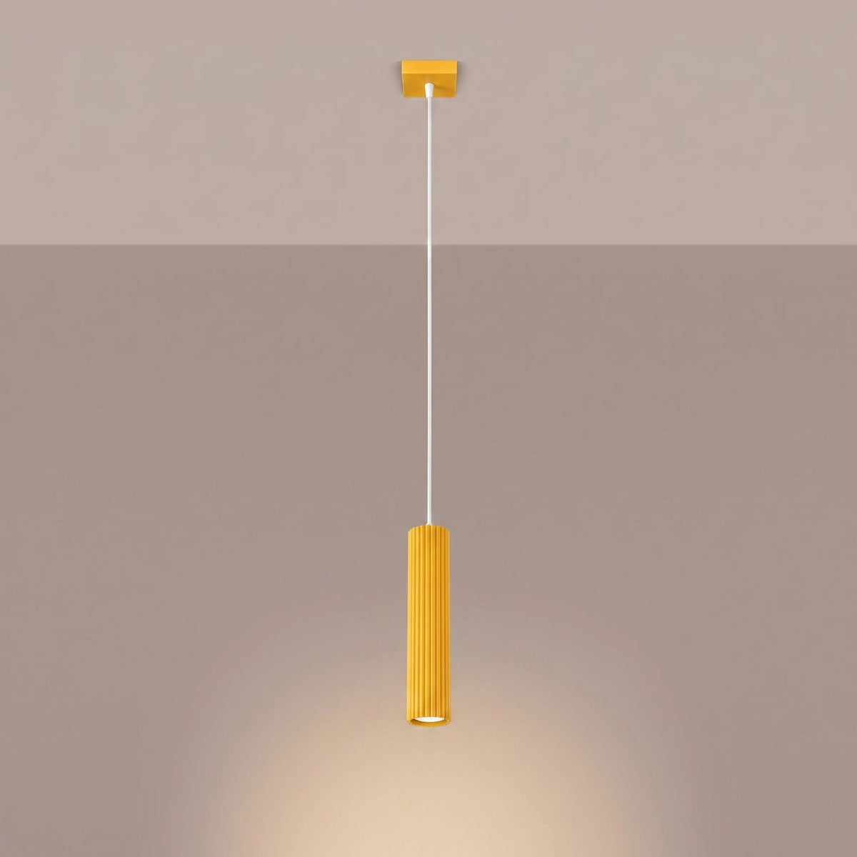 
Design Pendellampe „Karbon“ 1-flammig - Gelb