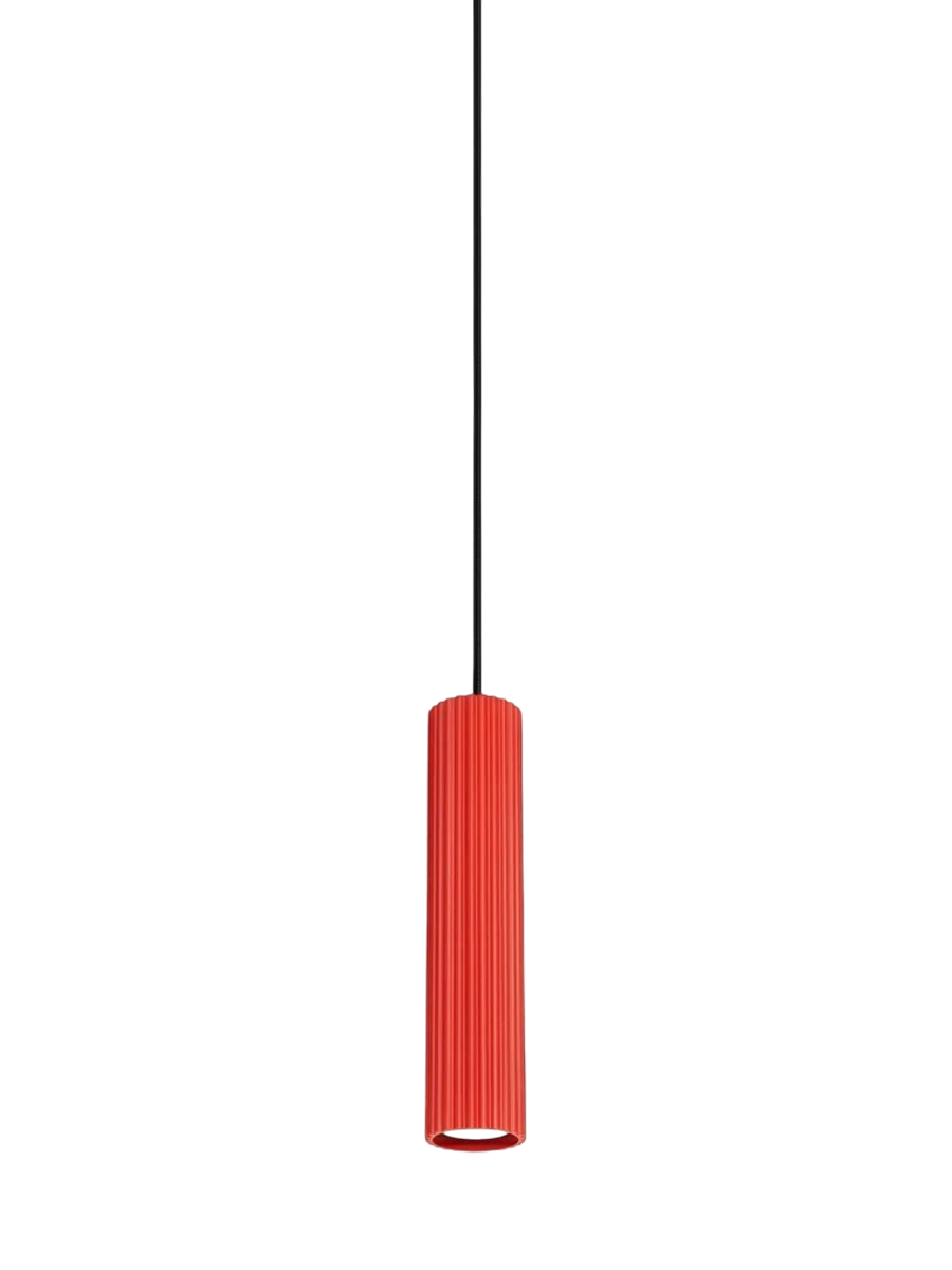 
Design Pendellampe „Karbon“ 1-flammig - Rot