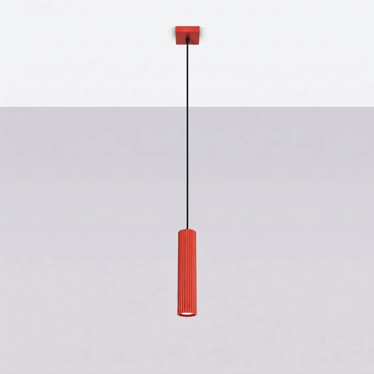
Design Pendellampe „Karbon“ 1-flammig - Rot