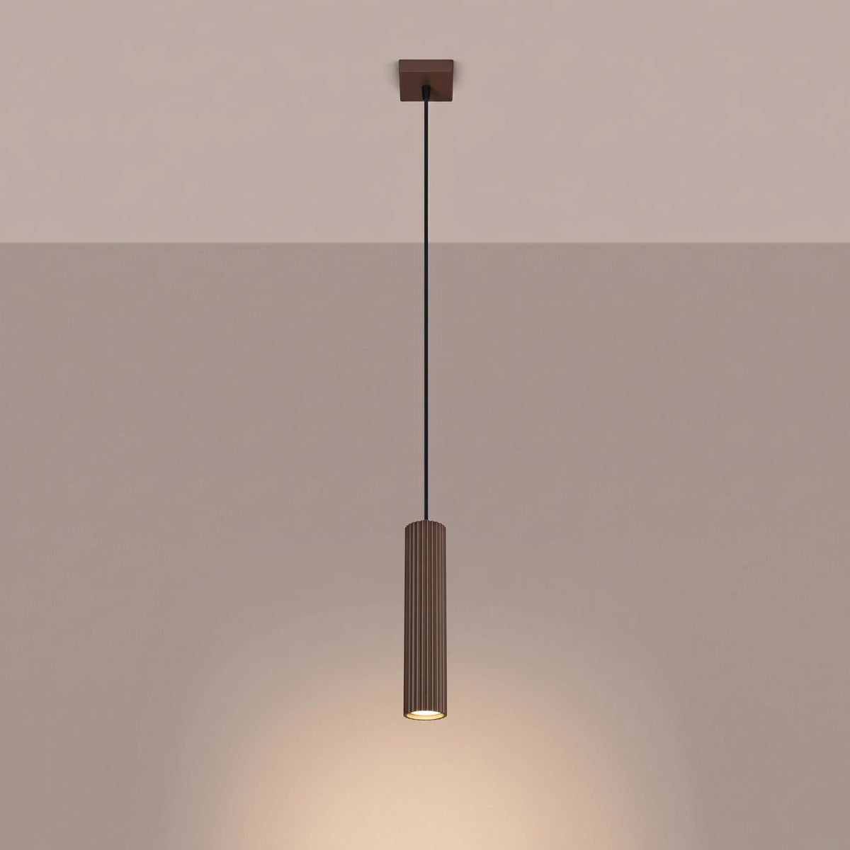 
Design Pendellampe „Karbon“ 1-flammig - Braun