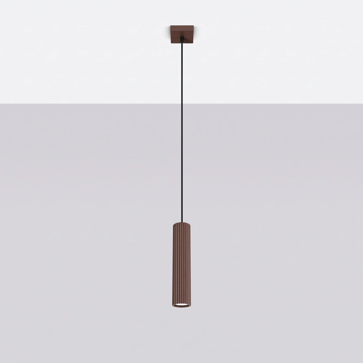 
Design Pendellampe „Karbon“ 1-flammig - Braun