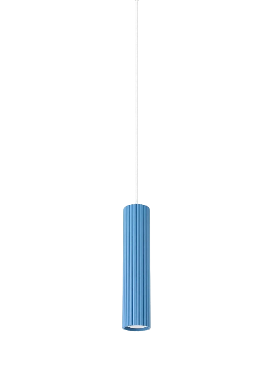 
Design Pendellampe „Karbon“ 1-flammig - Hellblau