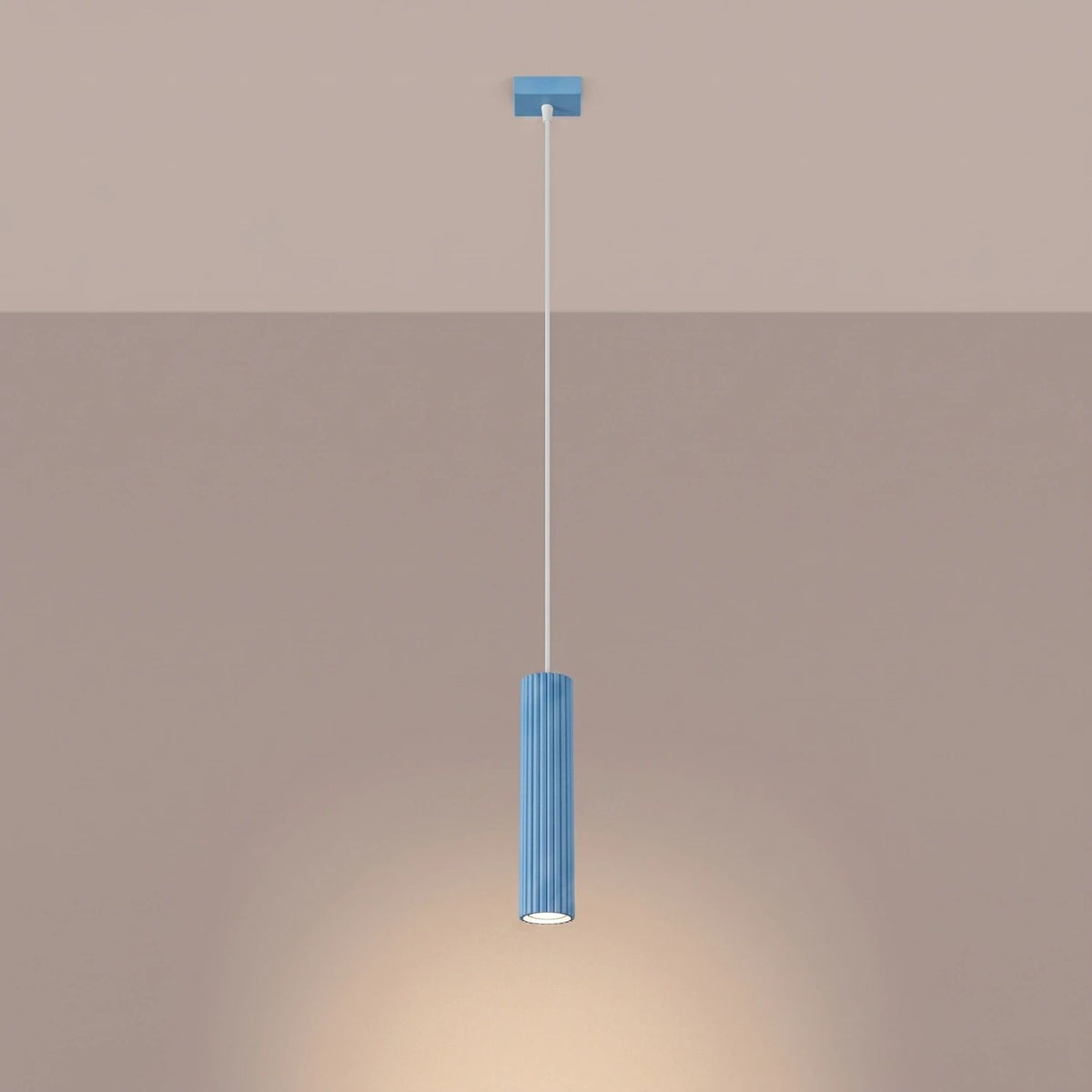 
Design Pendellampe „Karbon“ 1-flammig - Hellblau