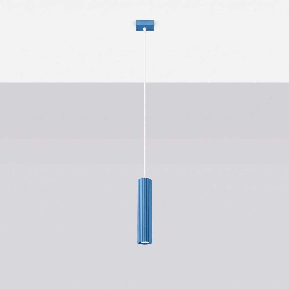 
Design Pendellampe „Karbon“ 1-flammig - Hellblau