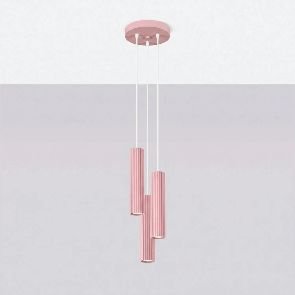 
Design Pendellampe „Karbon“ 3-flammig - Rosa